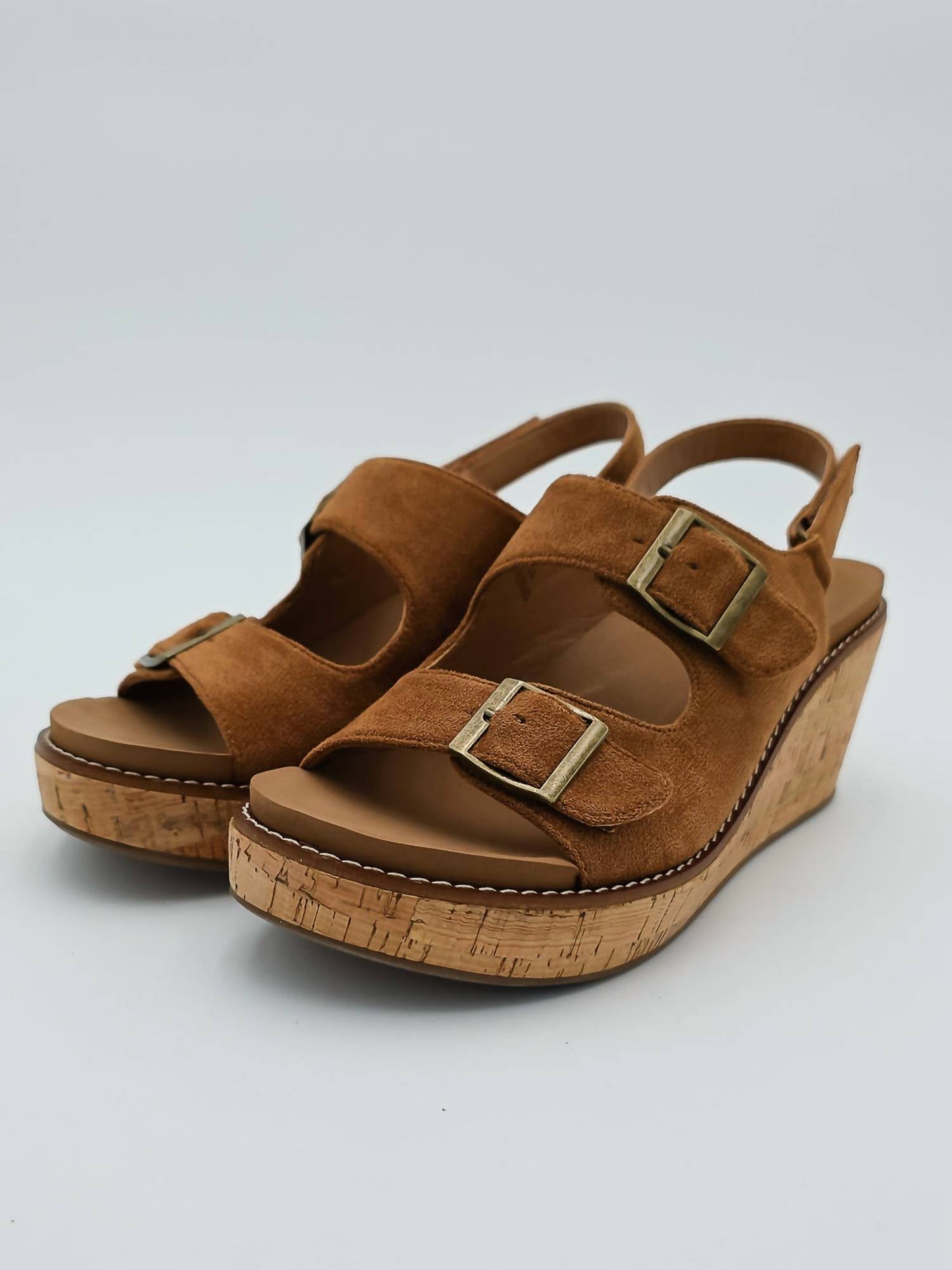 Corkys Footwear - Women's My 2 Cents Wedge Buckle Sandals