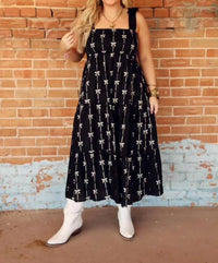 Meet Me In Santorini - Holiday Bow Midi Dress