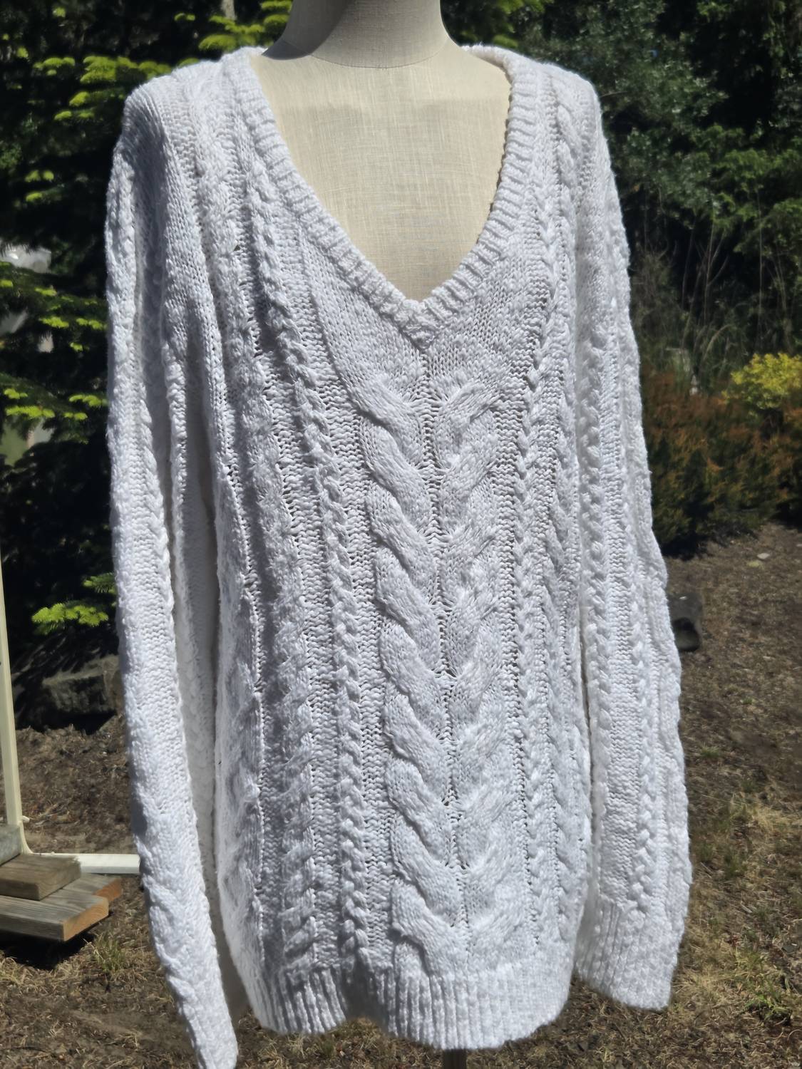 Karen Kane - V Neck Cable Sweater