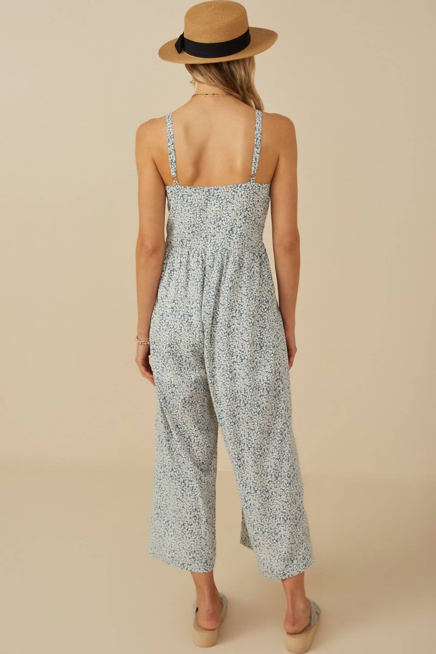 Hayden LA Floral Print Jumpsuit in blue - women's pants - alternate view