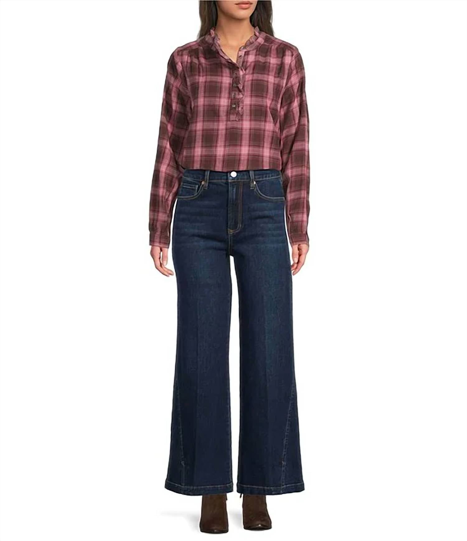 Dear John Denim - Fiona Stretch Denim High Rise Snap Wide Leg Jeans
