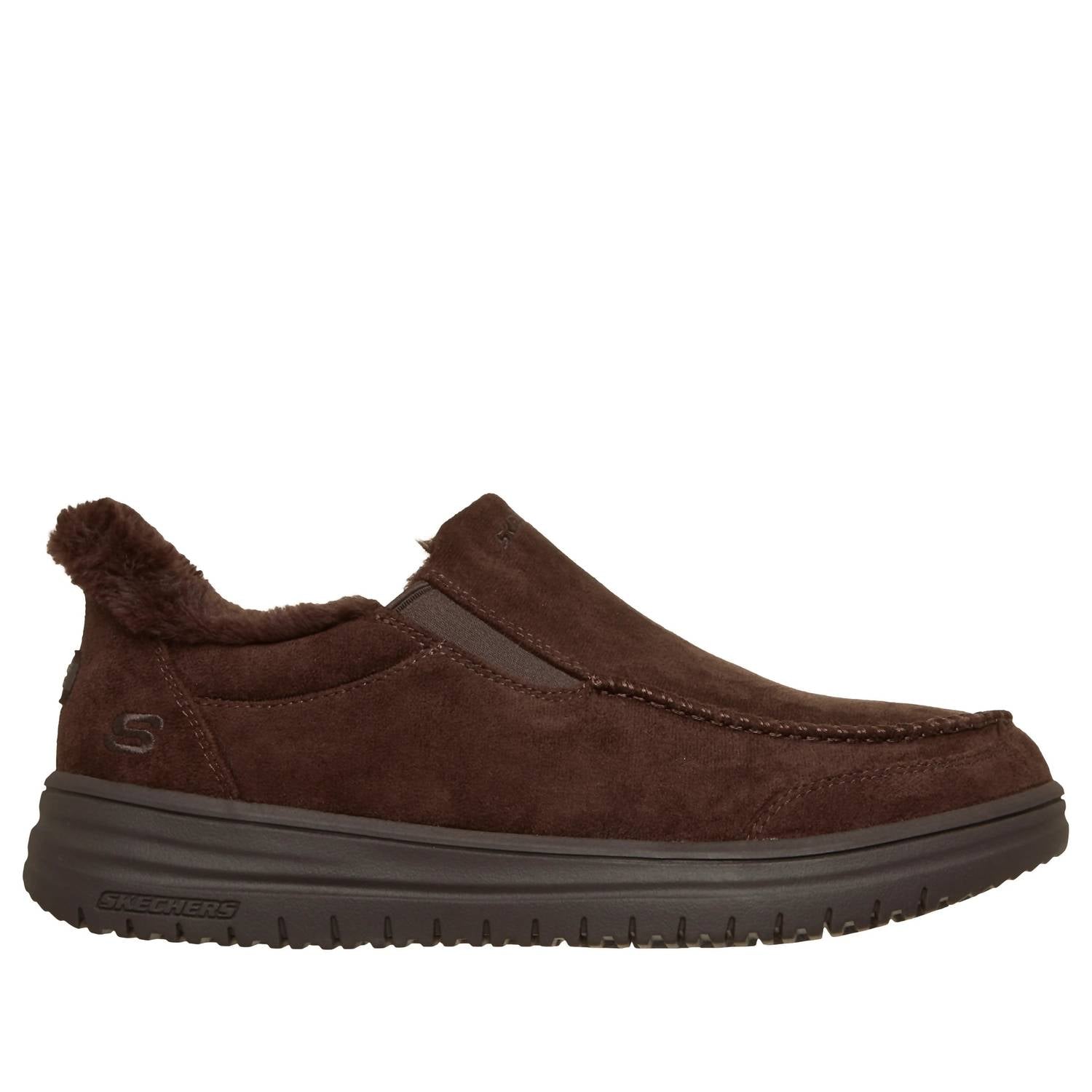 Skechers Men's Murette Scofield Slip On in brown - men's loafer - detail view