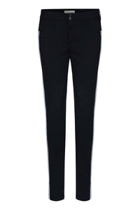 Anatomie Luisa Skinny Jean Pants with Stripe in black white 1 - women's pants - detail view