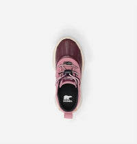 SOREL Youth Out N About IV Classic Waterproof Boots in dazed mauve honey white - kids' shoe - detail view