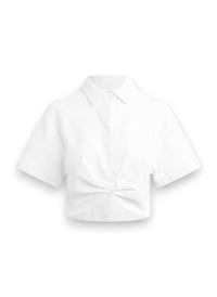 Hudson Women's Knotted Button Down Shirt in white - women's t-shirt