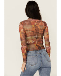 Rock & Roll Denim - Scenic Mesh Long Sleeve Top