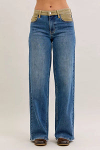 Judy Blue - Corduroy Waist Straight Leg Jeans