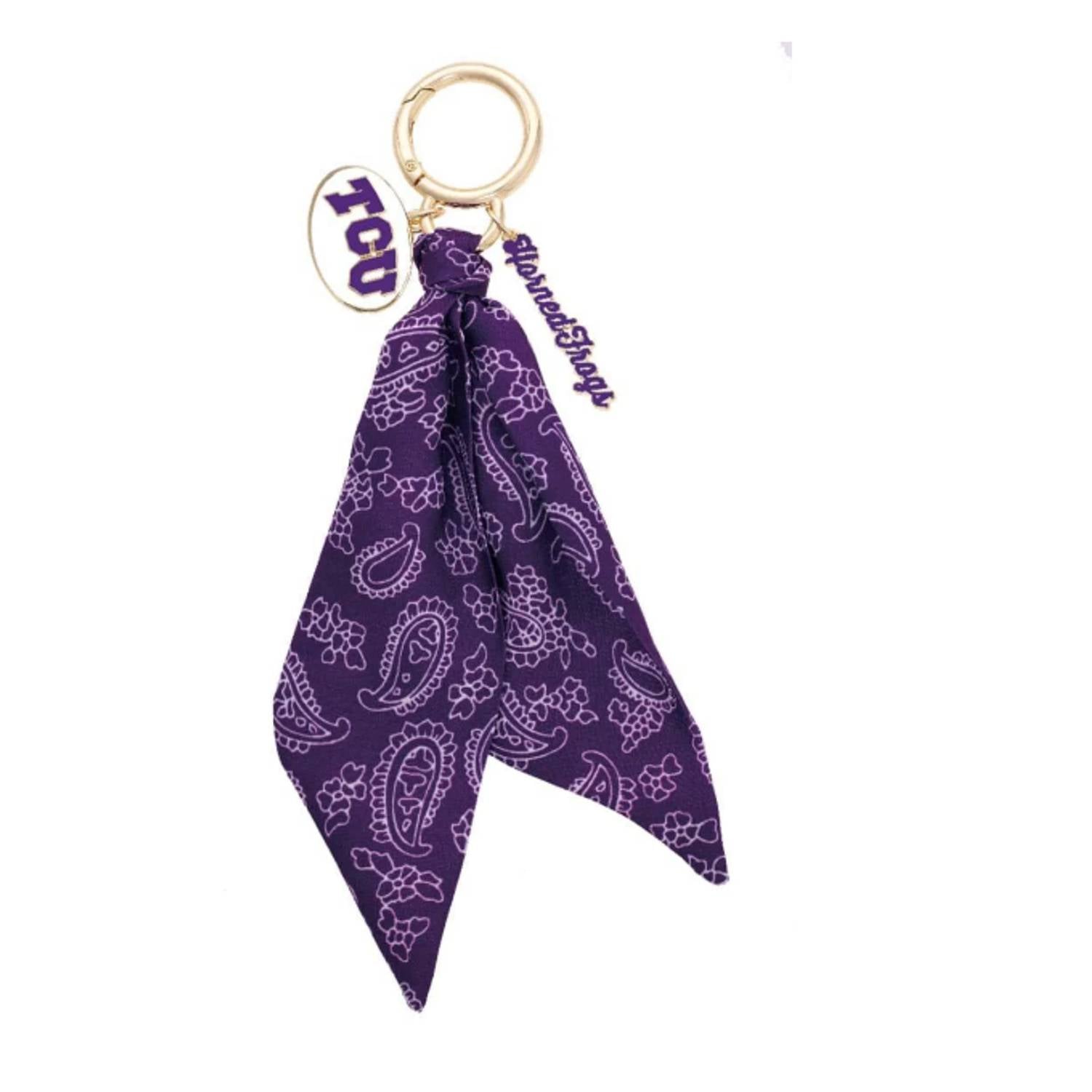 CANVAS Style Tcu Horned Frogs Bandana Bag Charm & Keychain in purple - women's accessory