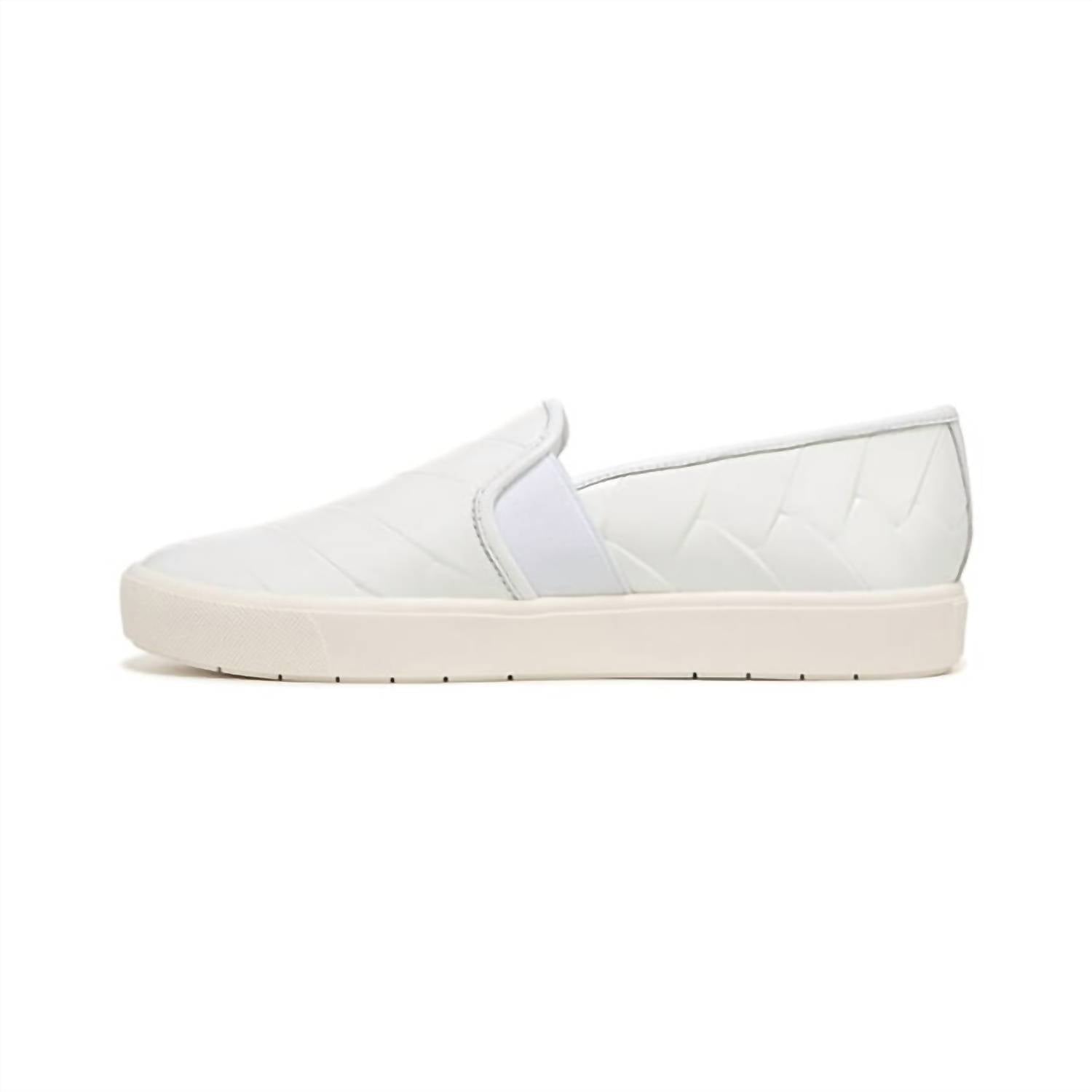 Vince Women's Blair Woven Leather Slip-on Sneakers in optic white - women's sneaker - detail view