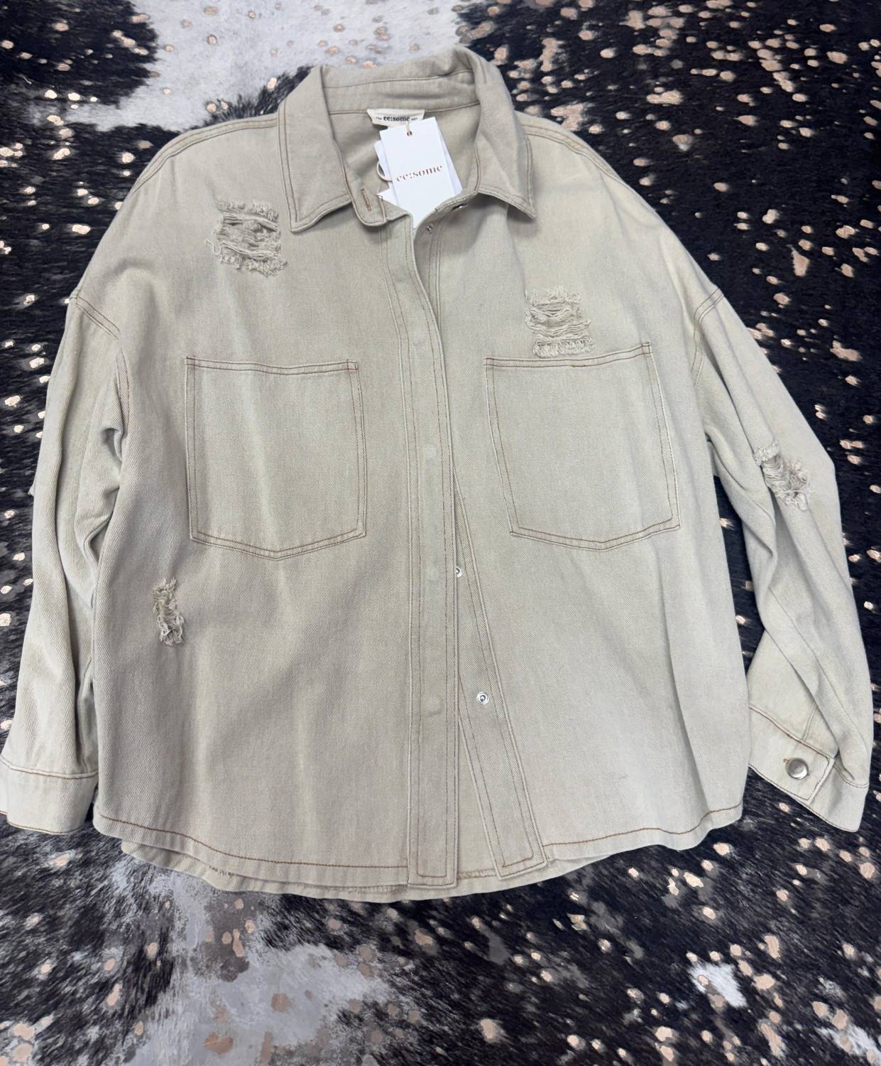 Ee:Some - Mineral Washed Love Smile Jacket