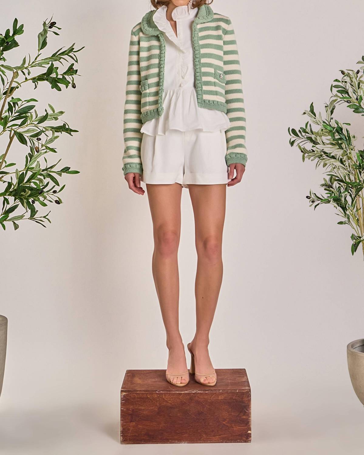 English Factory - Pistachio Stripe Cardigan