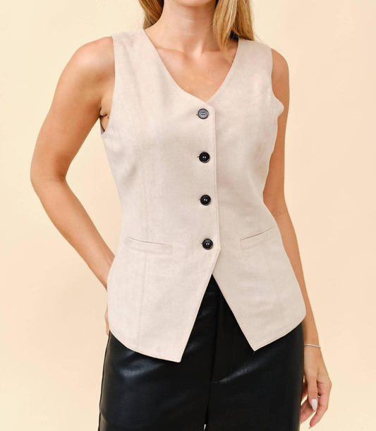 Tea & Cup - Sleeveless Suede Vest