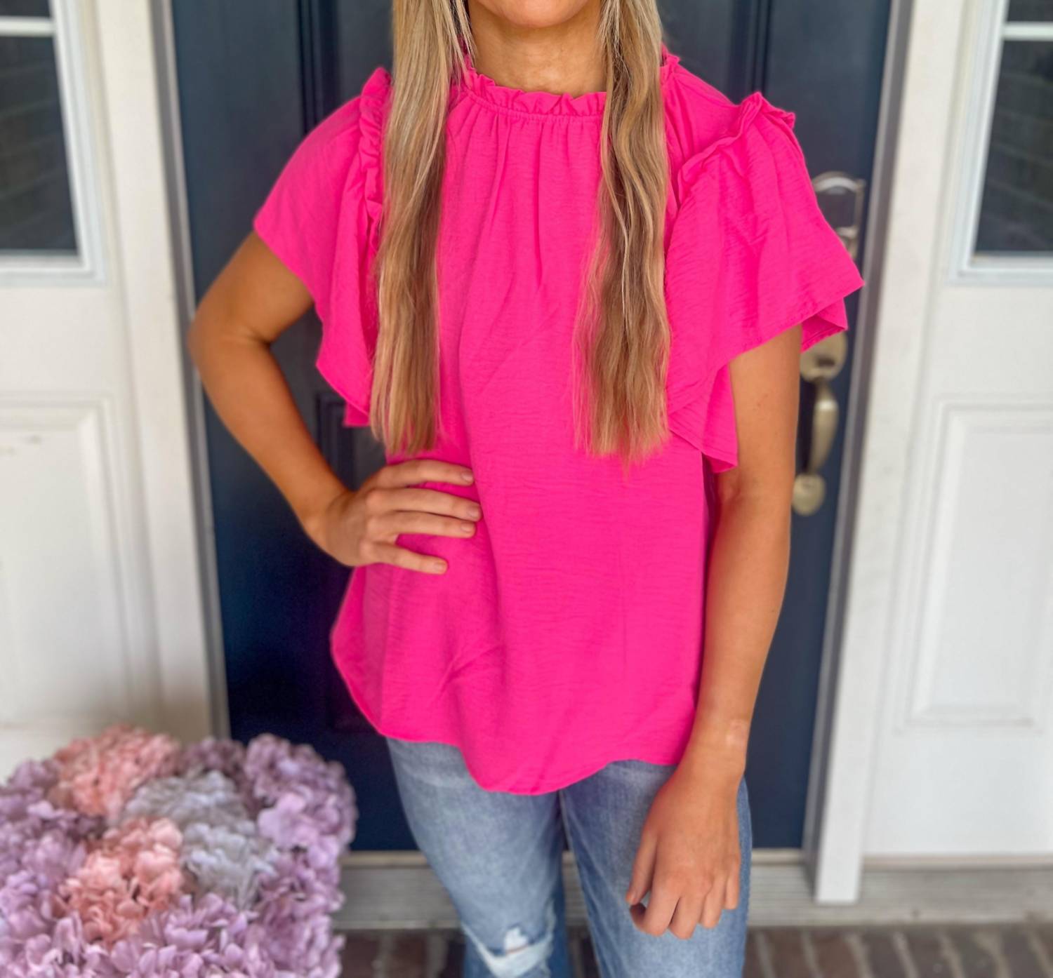 Haptics - Serena Flutter Sleeve Blouse