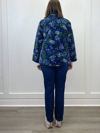 Dolma Astrid Velvet Jacket in navy - women's jacket - alternate view