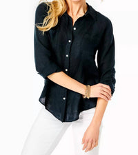 Lilly Pulitzer - Sea View Linen Button Down Top