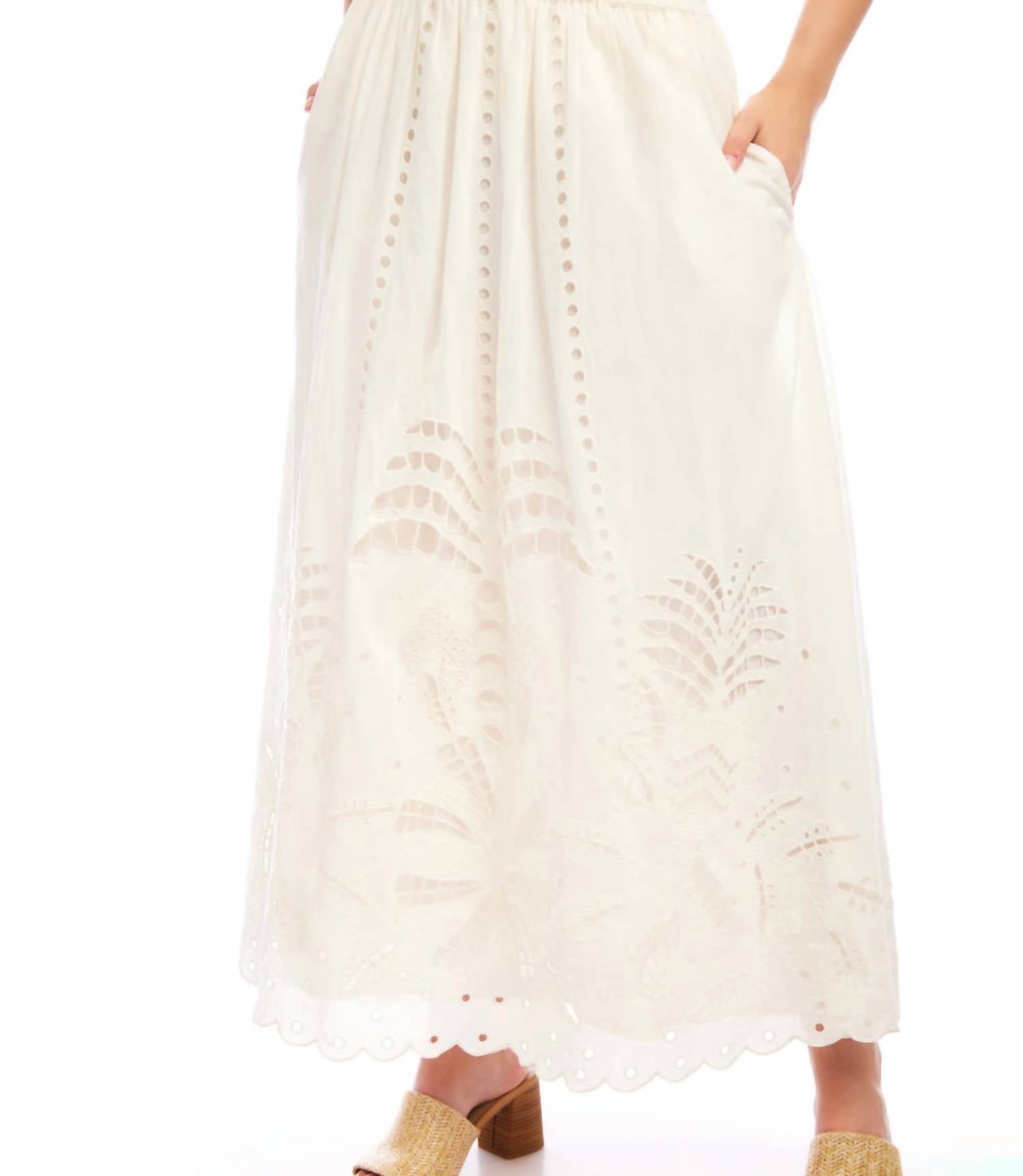 Karen Kane - Cutout Embroidery Midi Skirt