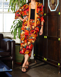 Kikisol - Searenity Desert Fruit French Terry Capri Pant With Patch Pockets