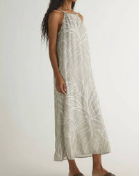 Bella Dahl Halter Maxi Dress in tropical print 1 - women's dress - alternate view