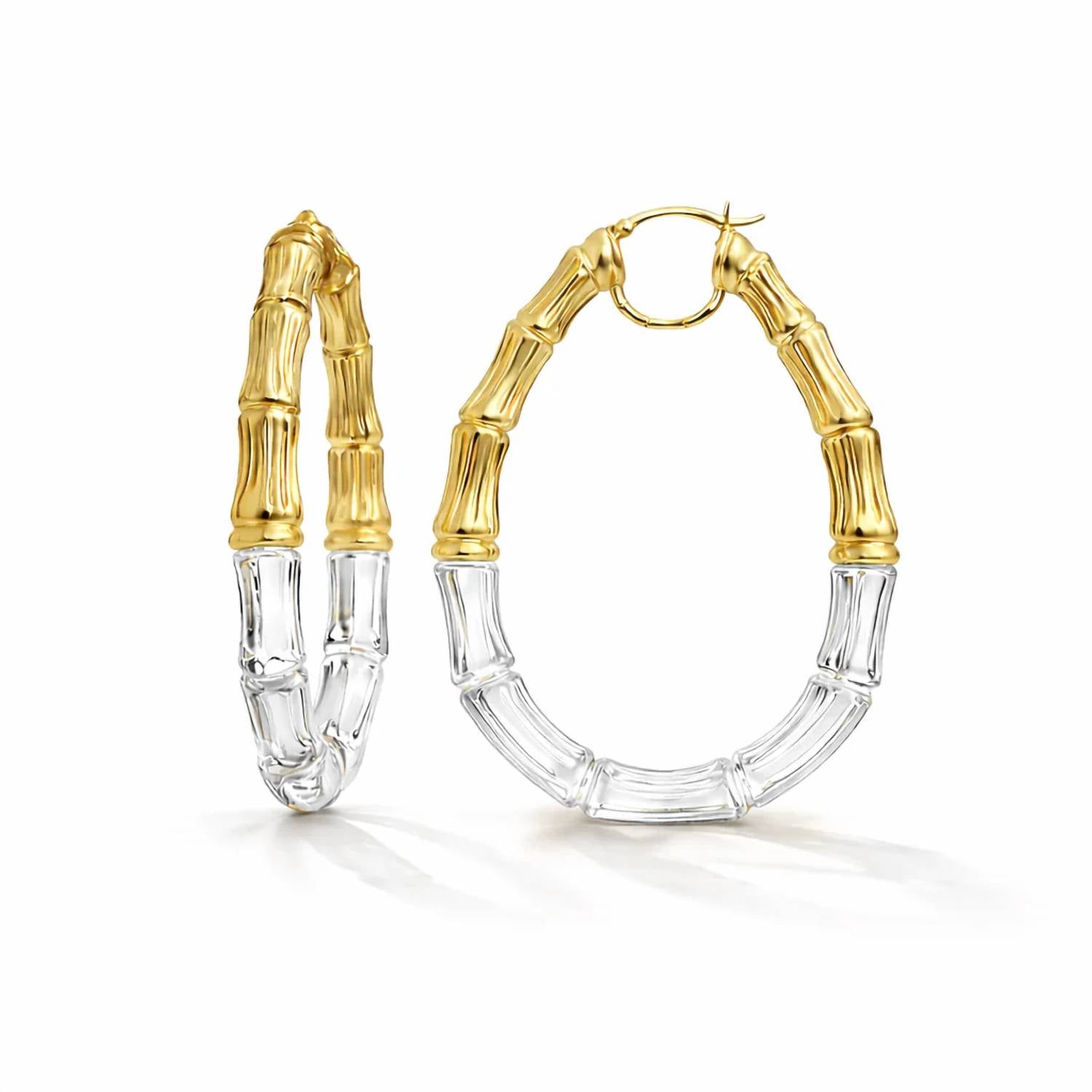 Gold & Honey - Women's Duchess Bamboo Lucite Hoop Earrings