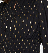 Current Air - Celeste Metallic Foil Dot Peplum Top