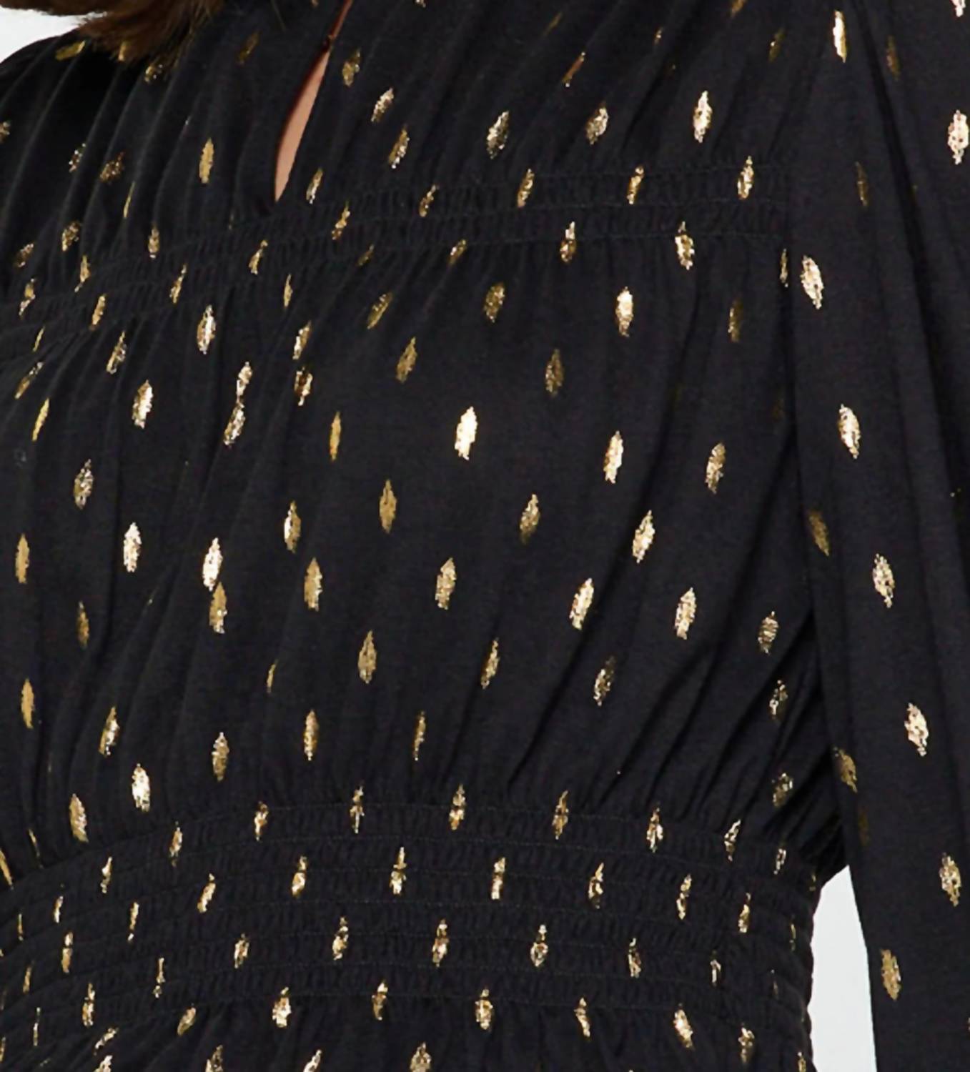 Current Air - Celeste Metallic Foil Dot Peplum Top