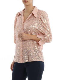 Stella Mccartney - Pre-loved Metallic Leopard Print Fil Coupe Silk Blouse
