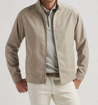PETER MILLAR Excursionist Lite Bomber Jacket in dark sand - men's jacket