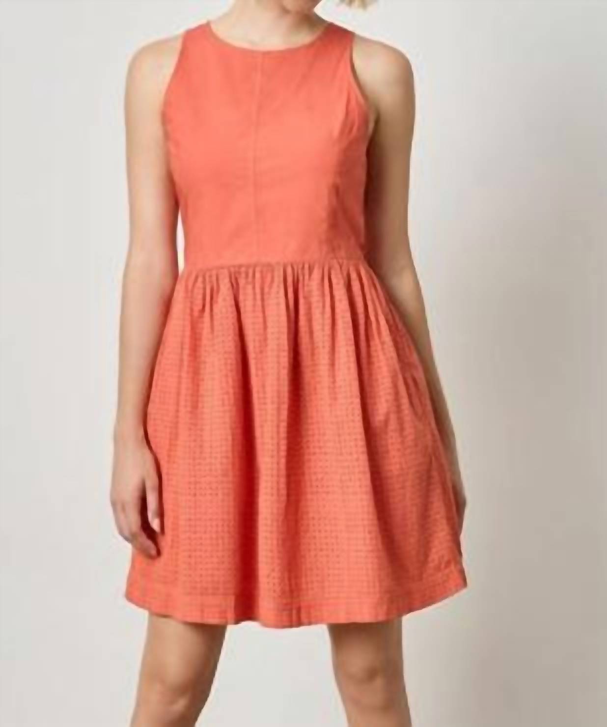 Lilla P - Eyelet High Neck Mini Dress