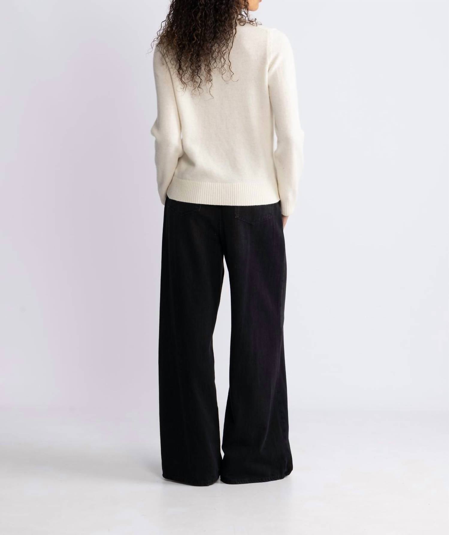 Ganni - Graphic Wool Mix Fluffy Puppy Love Crewneck Top