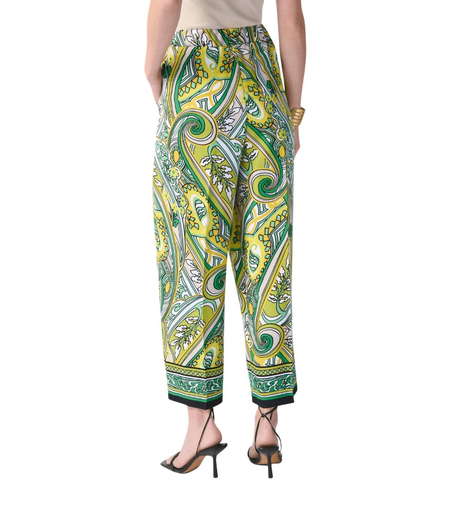 Joseph Ribkoff Matching Woven Paisley Print Pant And Top Set in set vanilla multi - women's sleepwear - view 4