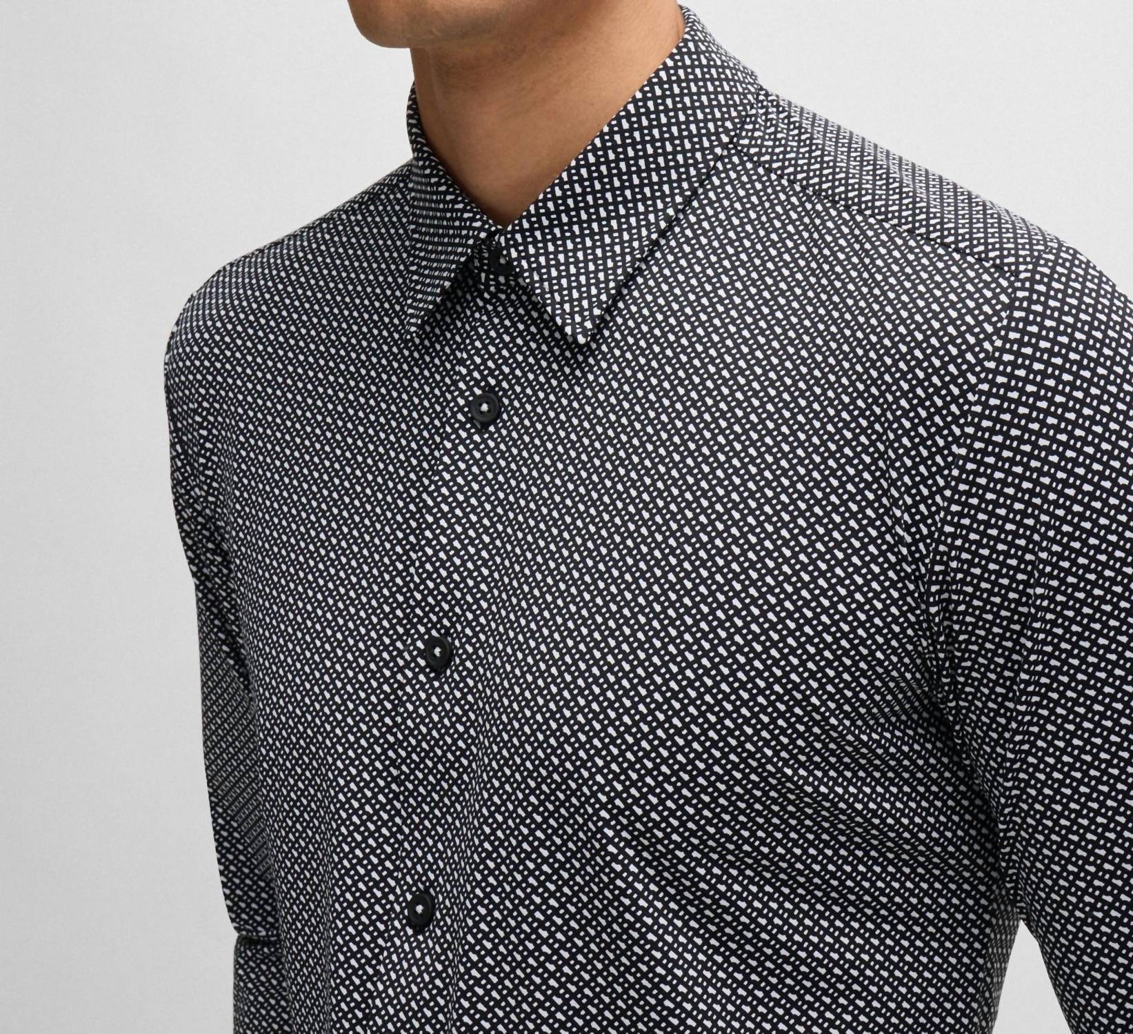 Hugo Boss - Slim Fit Technical Stretch Monogram Shirt