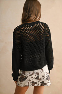 Miou Muse - Crochet Knitted Buttondown Cardigan
