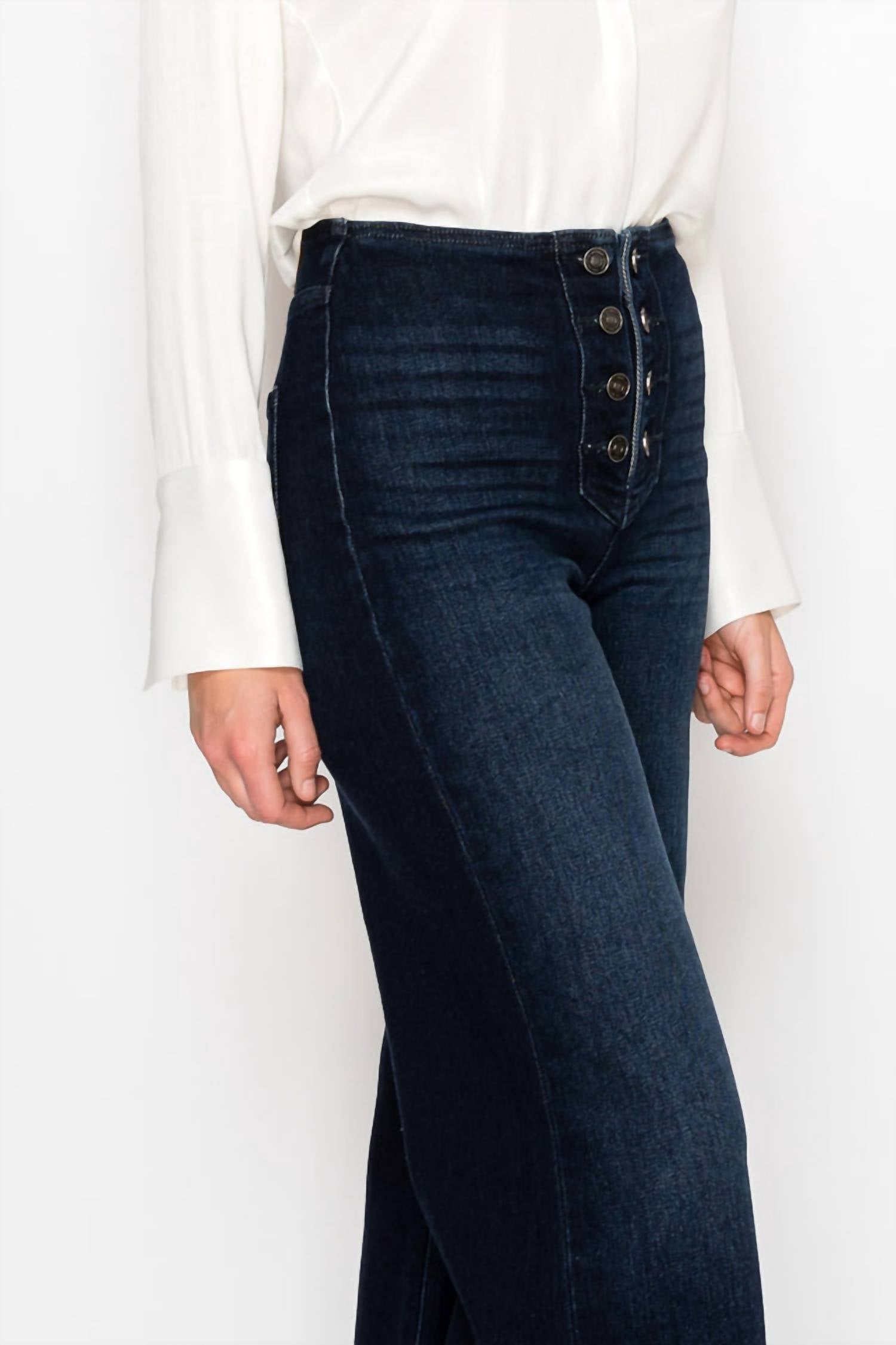 Artemis Vintage - Eco Friendly Ultra High Rise Slim Palazzo Sailor Jean