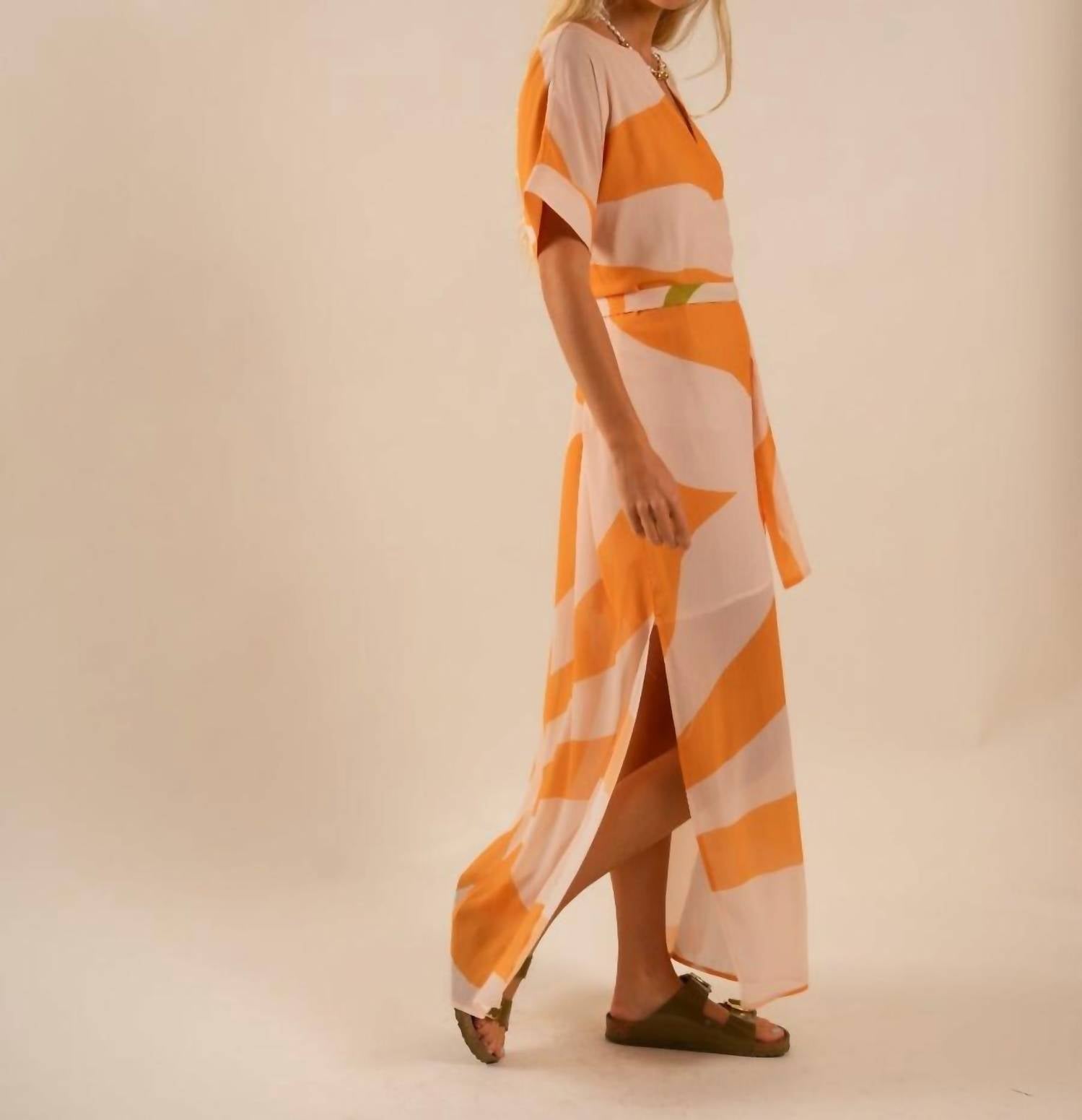 Care Tucker - Beatrice Sunset Swirling Wind Kaftan Dress