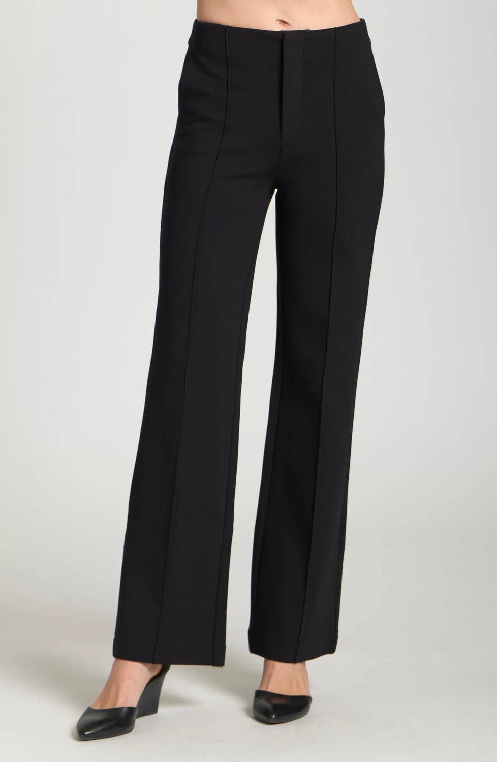 Apny - Front Zip Pant With Pin-tucked Leg
