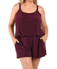 Maxine Of Hollywood - Swim Romper One Piece - Plus