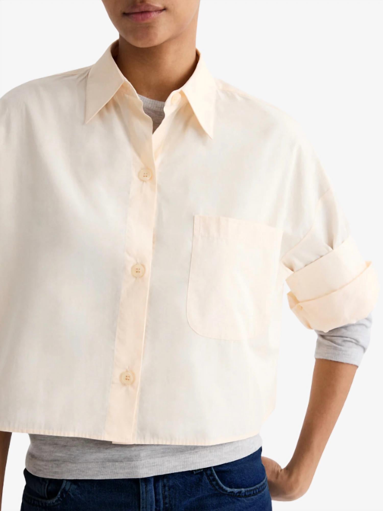 TWP Next Ex Shirt in creme de peche - women's blouse - view 5