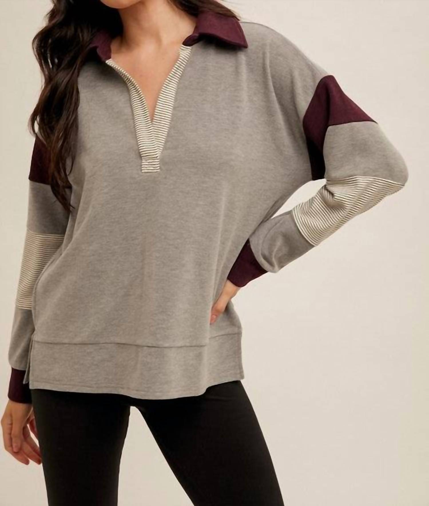 Hem & Thread - Roadtrip Reverie Colorblock Pullover Sweatshirt