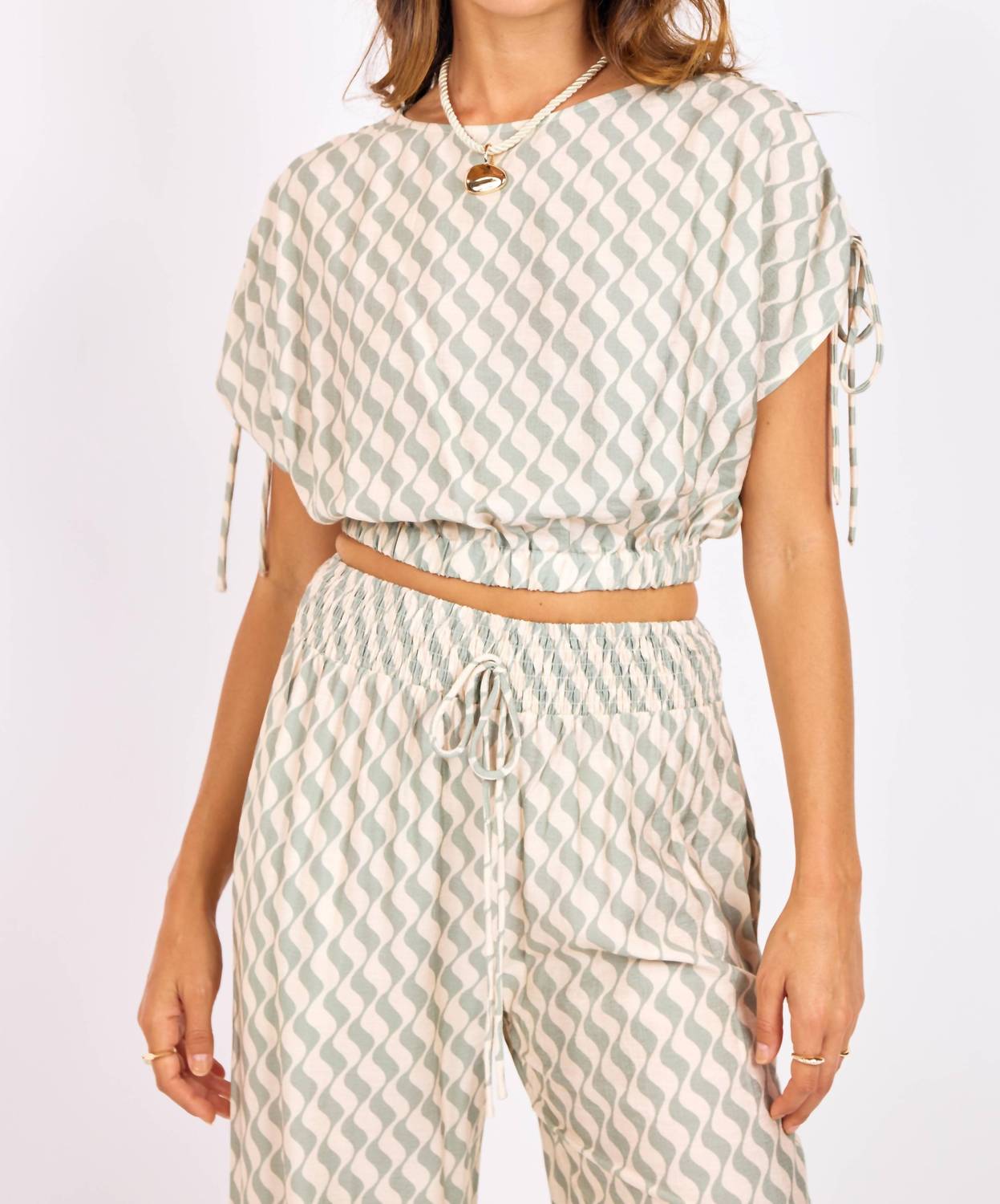Sage The Label - Light A Spark Elastic Waist Crop Top