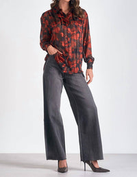 Elan - Pleated Button Up Shirt