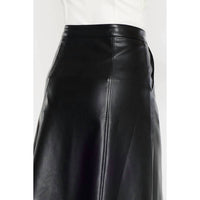 Kancan - High Rise Leather Midi Skirt