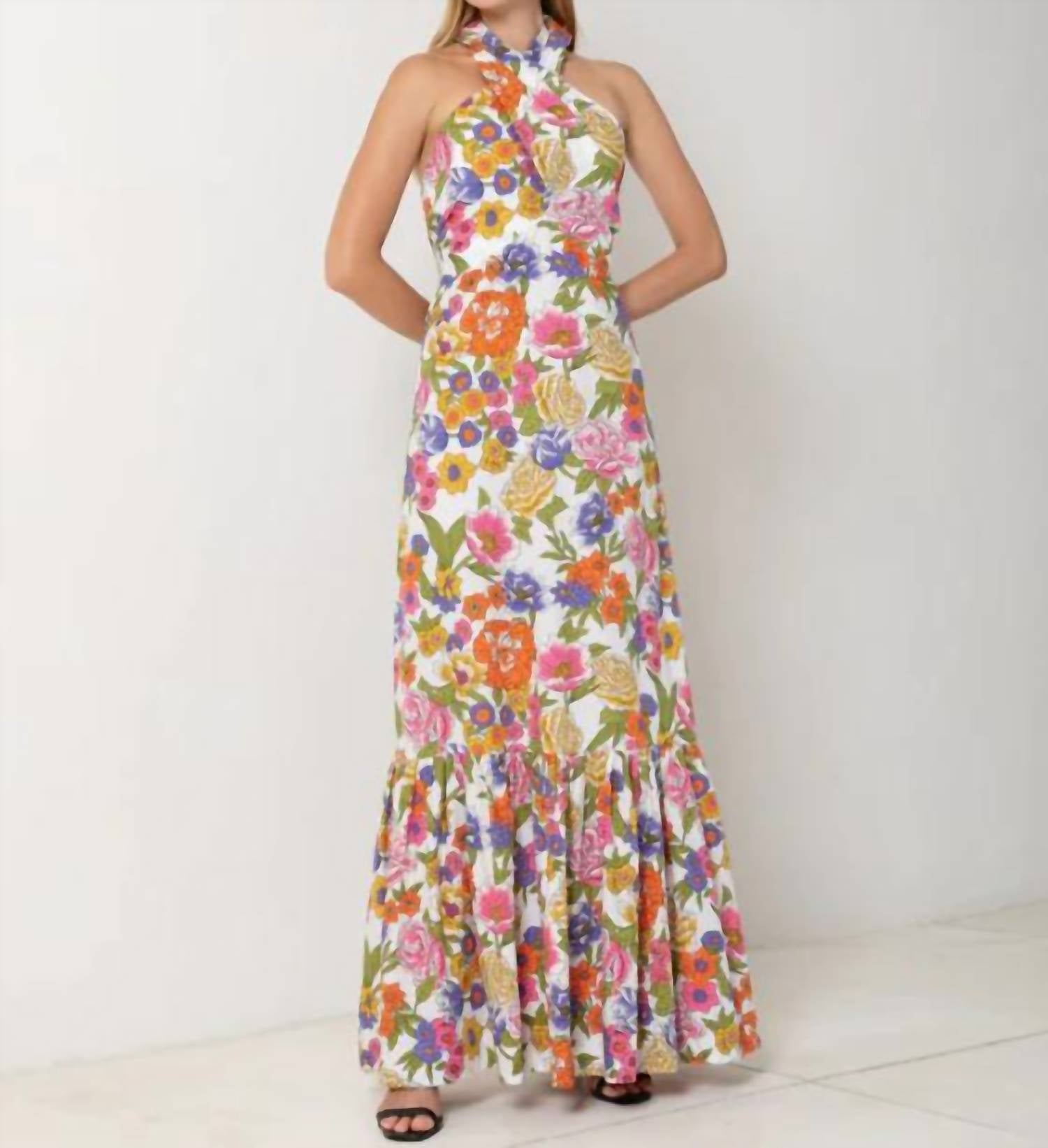 S/W/F - Crossover Halter Maxi Dress