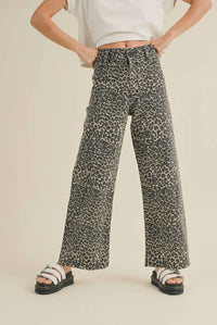 MIOU MUSE Meara Barrel Pants in leopard - women's jeans - view 4
