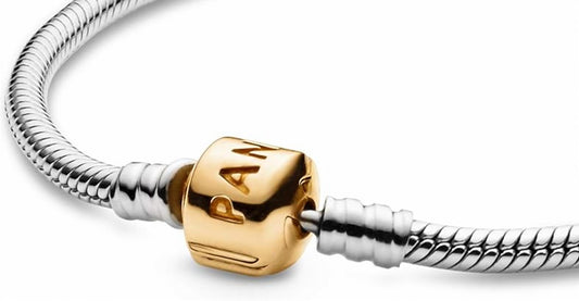 Pandora - Women's Sterling Silver Bracelet With 14k Gold Clasp