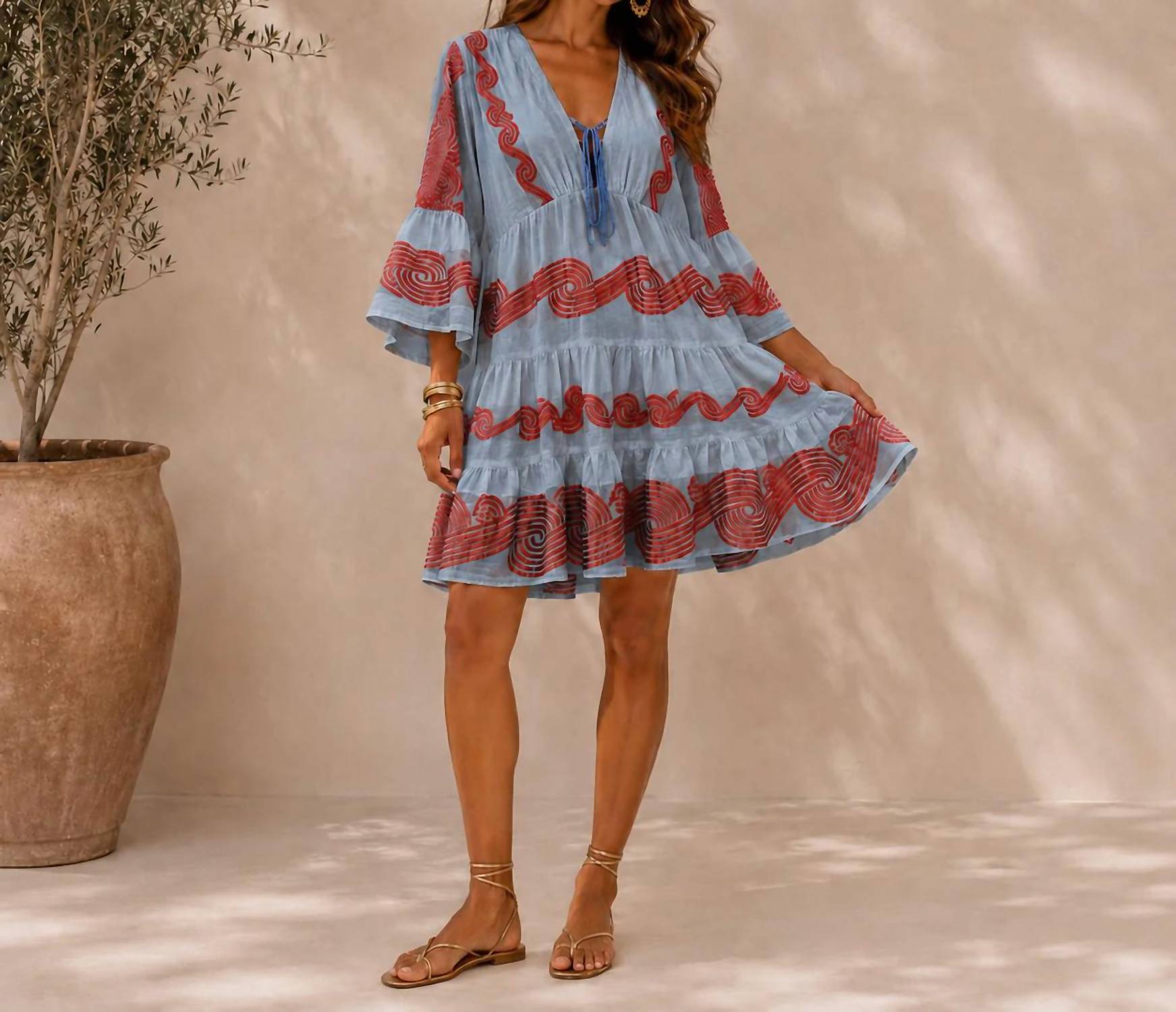 Mystery Resort - Asteria Embroidered Mini Dress