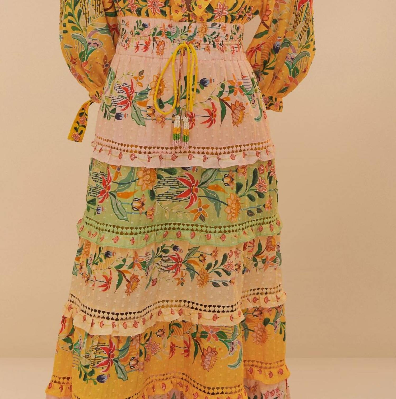 Farm Rio - Long Sleeve Maxi Dress