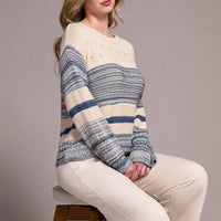 Tribal - Textured Knit Mock Neck Top