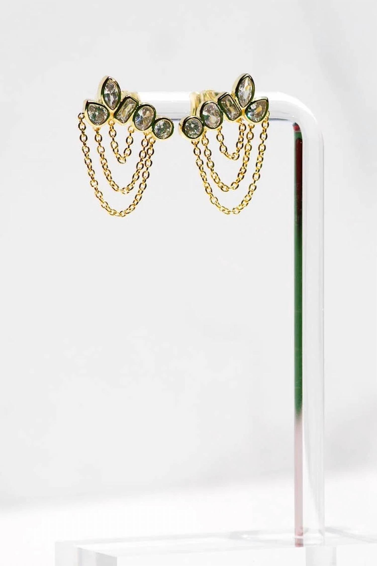Native Gem - Women's Athena Chain Earrings