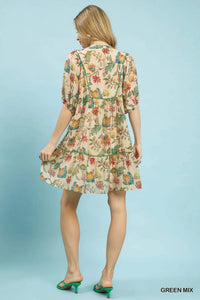Umgee - Floral Tiered Babydoll Dress