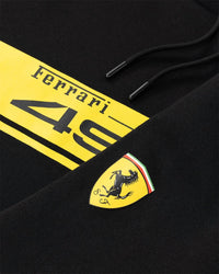 8Six 400 Unisex - Ferrari Pullover Hoodie in black with yellow stripe - men's shirt - view 4
